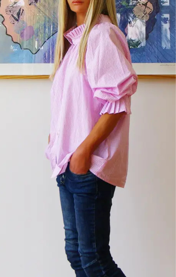 Olive Stripe Cotton Shirt