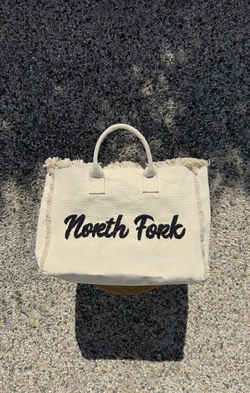 North Fork Beaded Letter Canvas Tote