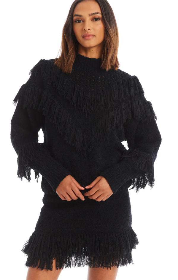 fringe knit sweater