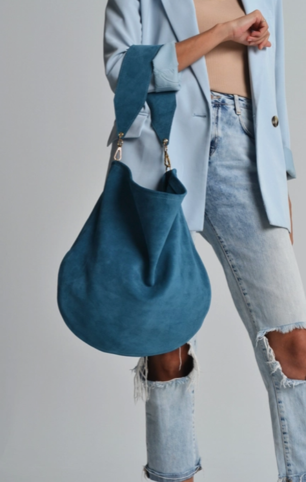 Leather Suede Shoulder Bag