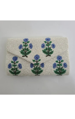 Forget-Me-Not Beaded Clutch