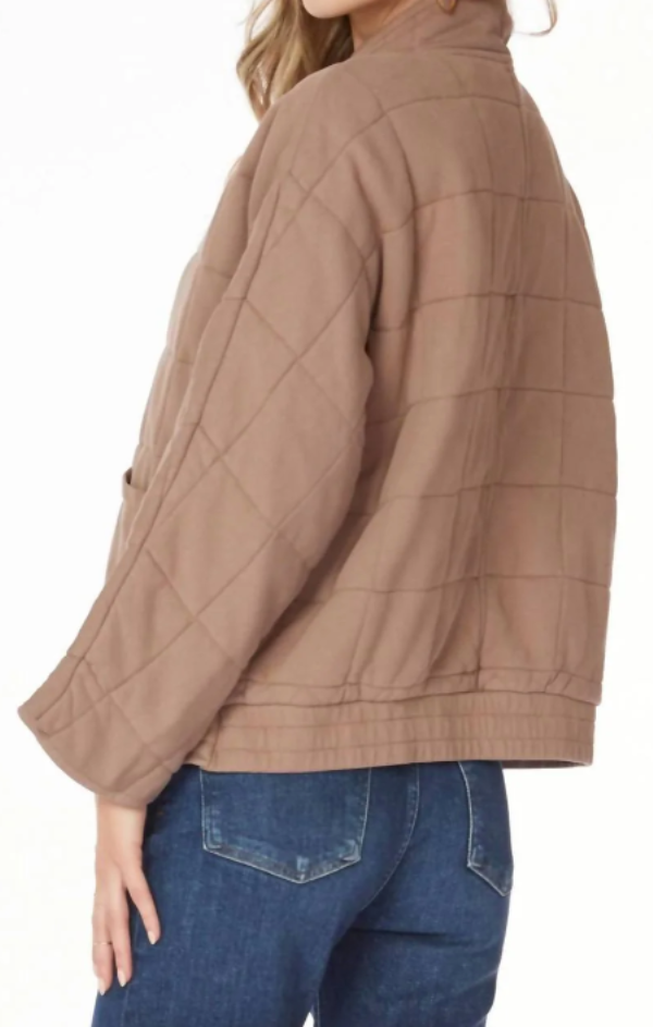 Mockneck Straight Sleeve Jacket