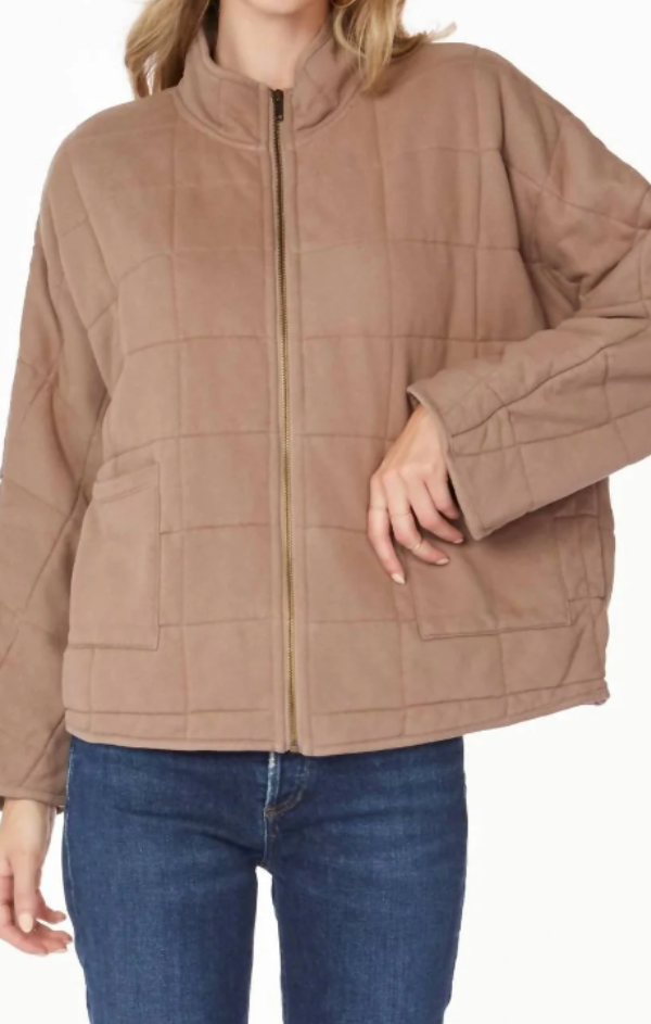 Mockneck Straight Sleeve Jacket