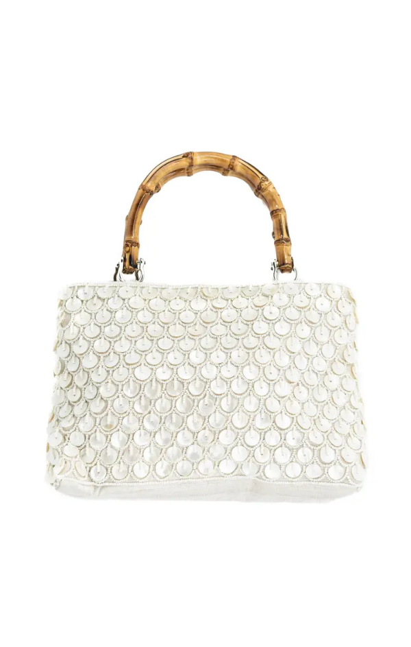 Iridescent Shell Beaded Handbag