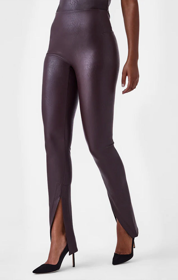 Spanx Leather-Like Front Slit Skinny Pants